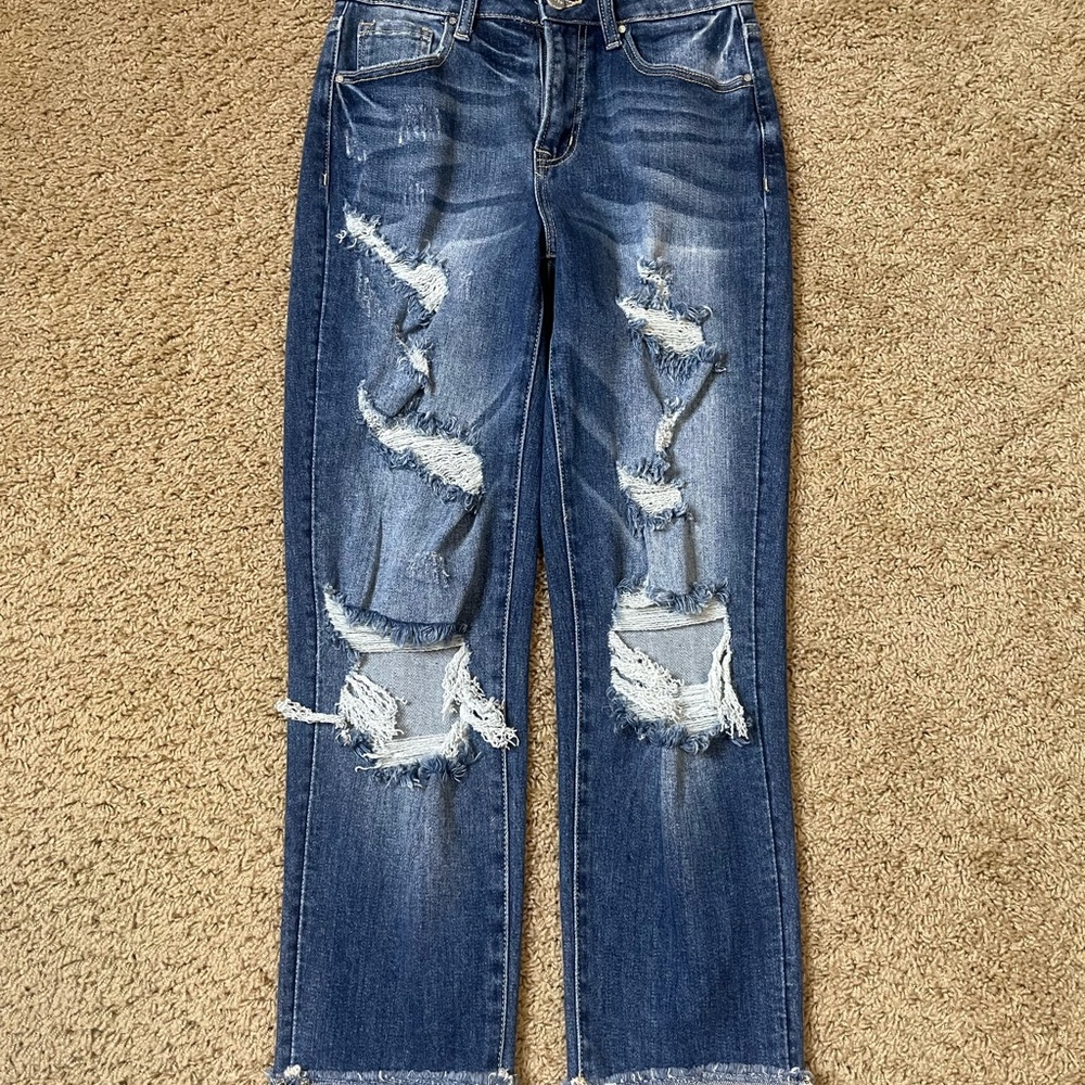 Risen Distressed Blue Boyfriend Jeans  size 1/25